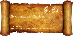 Gyurasits Csaba névjegykártya